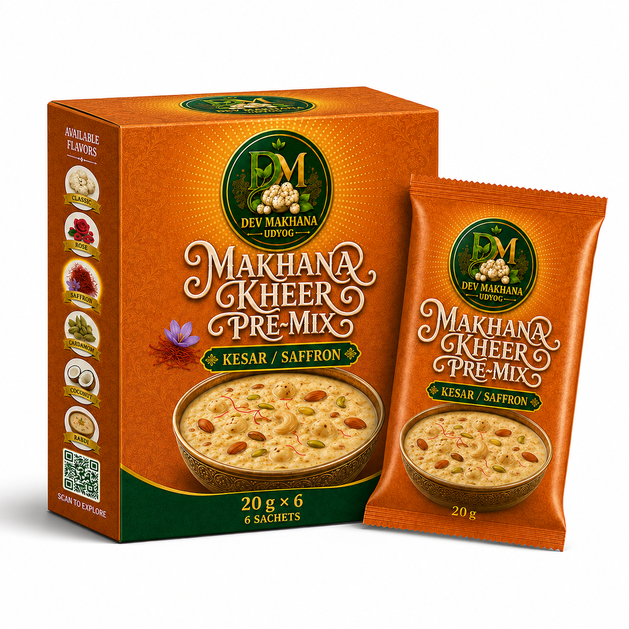 Makhana Kheer Pre-Mix Kesar / Saffron (20 g x 6)